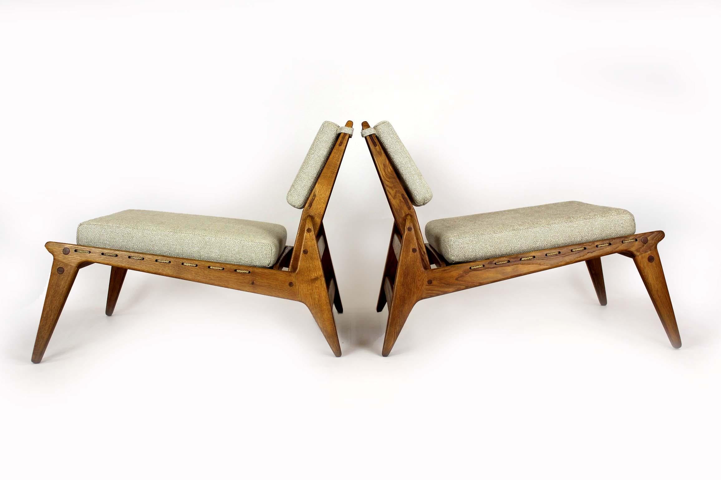 Mid-Century Scandinavian 'Hunting Chairs' Attributed to Uno Kristiansson, 1950s im Angebot 12