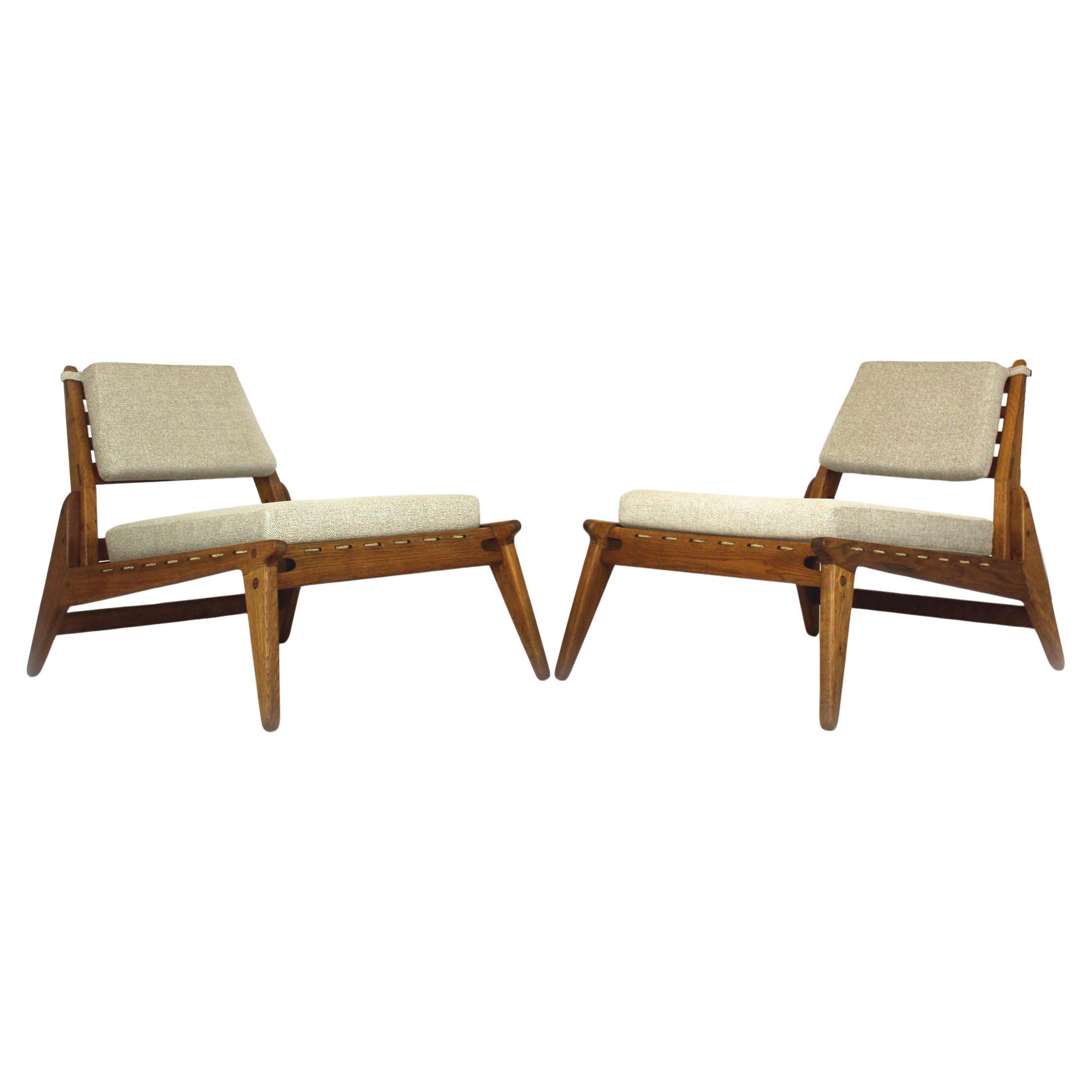Mid-Century Scandinavian 'Hunting Chairs' Attributed to Uno Kristiansson, 1950s im Angebot