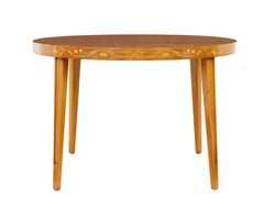 Mid century Scandinavian inlaid elm coffee table
