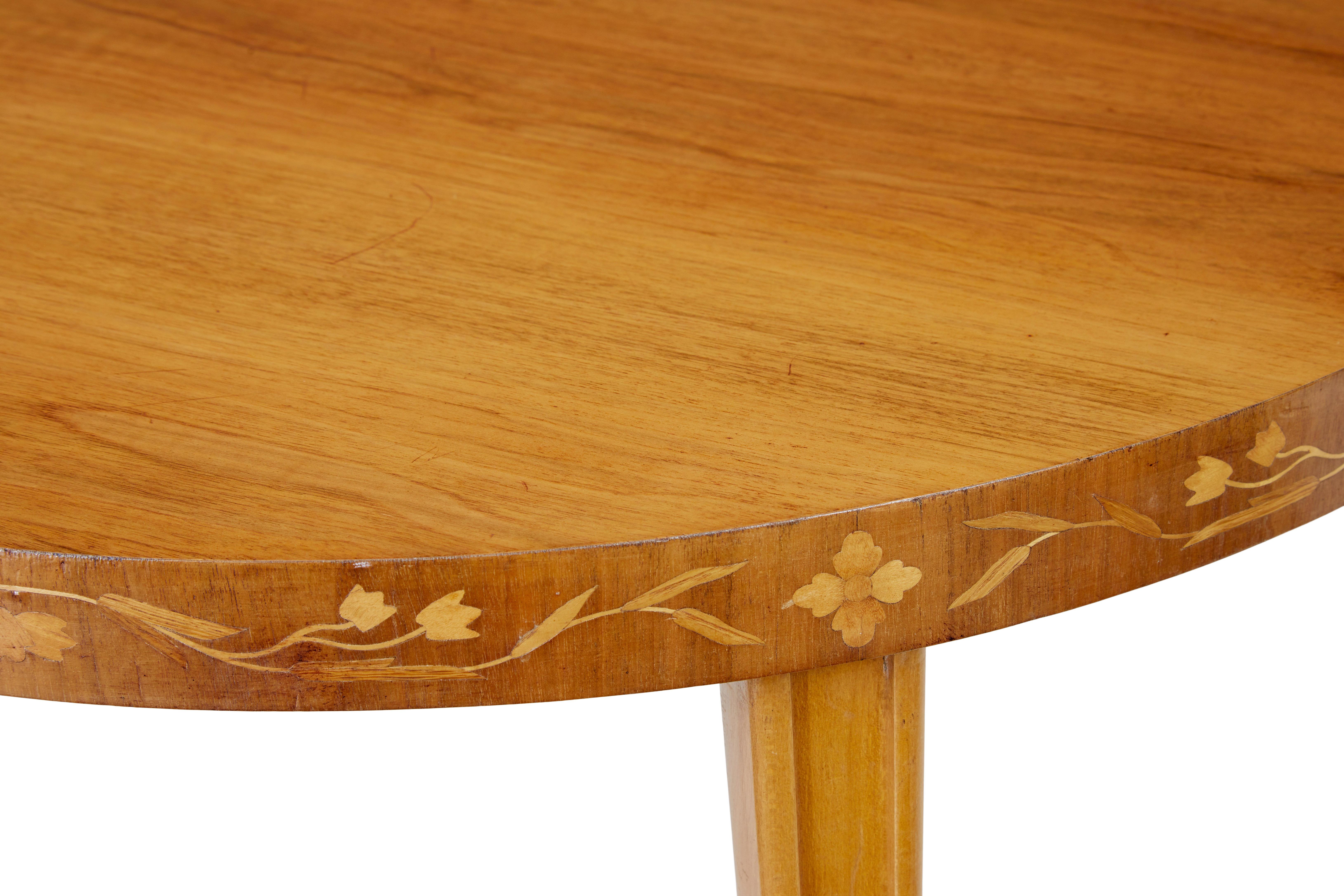 20th Century Mid century Scandinavian inlaid elm coffee table For Sale