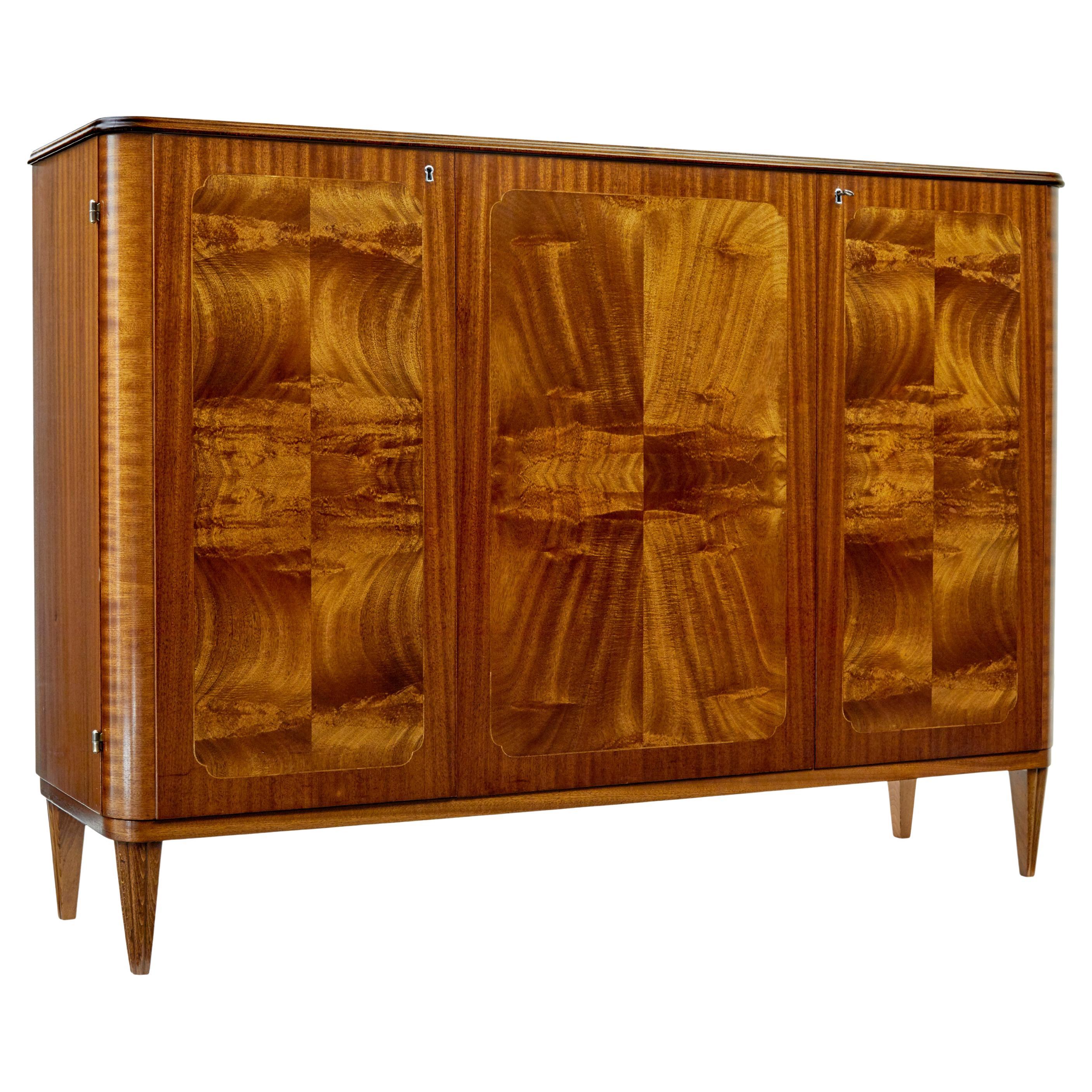 Mid century Scandinavian inlaid teak sideboard