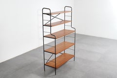 Mid-Century Scandinavian Iron and Teak Bookcase , 1960s