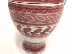 Midcentury Scandinavian Kåre Berven Fjeldsaa Red and White Vase, Signed KBF