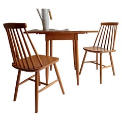 Retro Mid-Century Scandinavian Kitchen Dining Set Dropleaf Table 2 Ikea Tellus Chairs