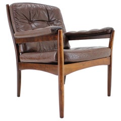 Fauteuil scandinave du milieu du siècle dernier en cuir, 1960 / Suède / G-Mobler