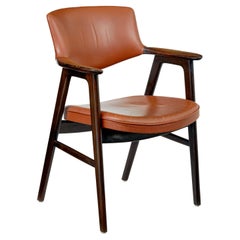 Mid century Scandinavian leather desk chair