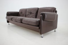 Midcentury Scandinavian Leather Sofa for MYRSKYLÄ OY, Finland, 1960s