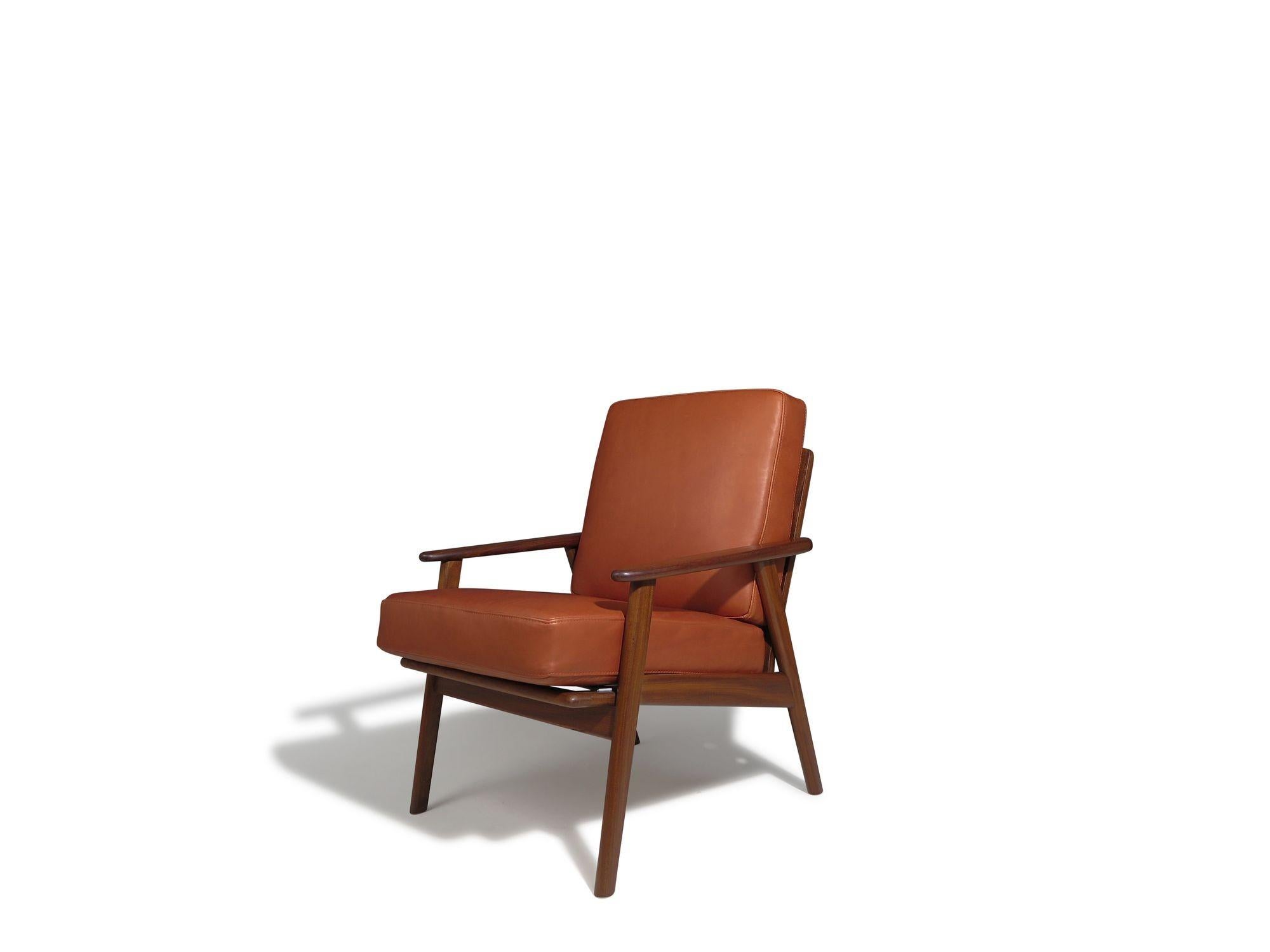 Oiled Mid-century Scandinavian Lounge Chairs in Saddle Leather For Sale