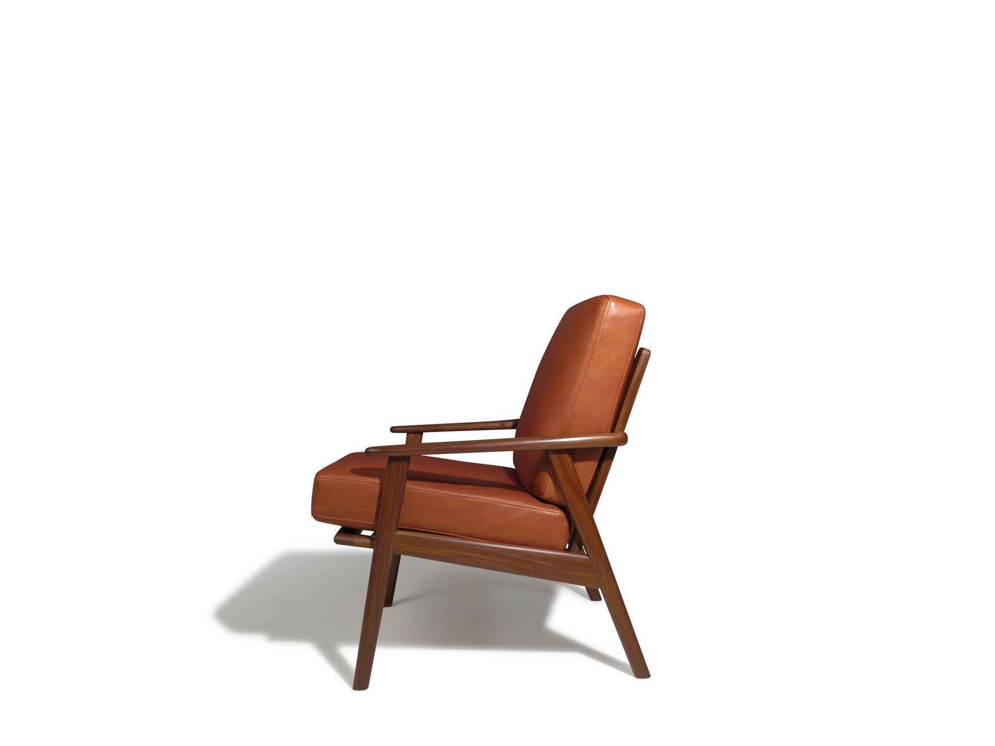 Mid-century Scandinavian Lounge Chairs in Saddle Leather In Excellent Condition For Sale In Oakland, CA