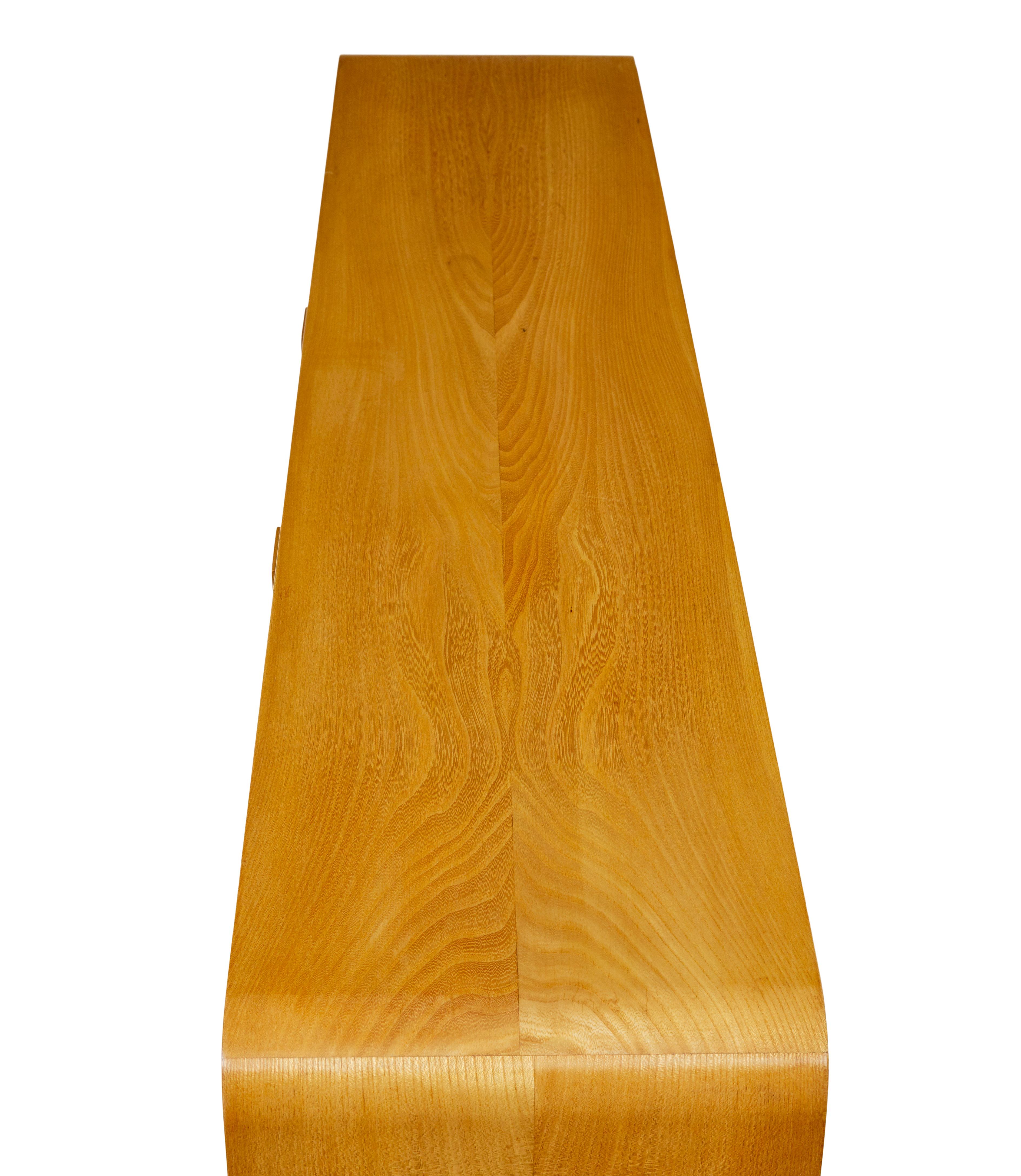 Mid-Century Modern Mid century Scandinavian low open bookcase in elm