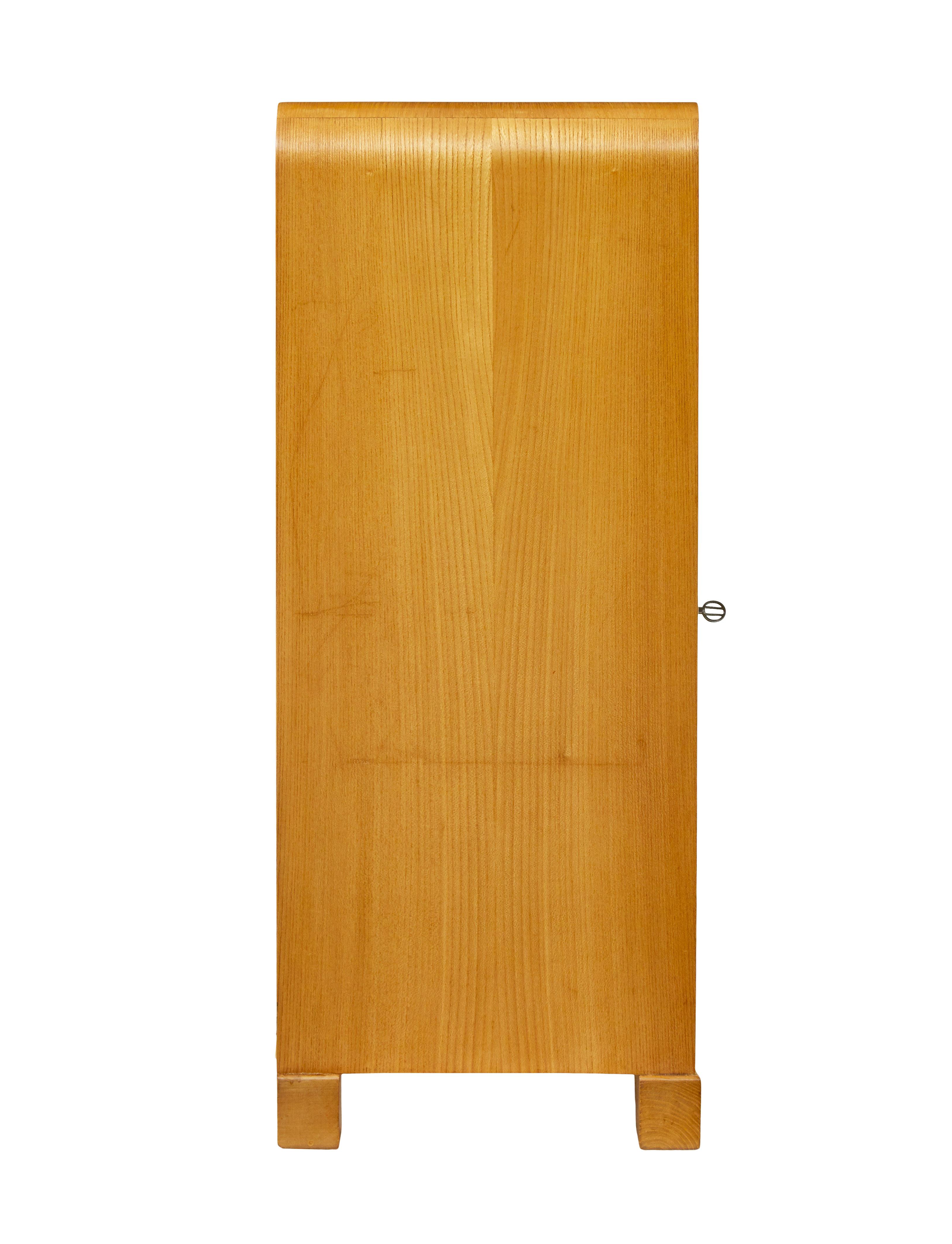 20th Century Mid century Scandinavian low open bookcase in elm