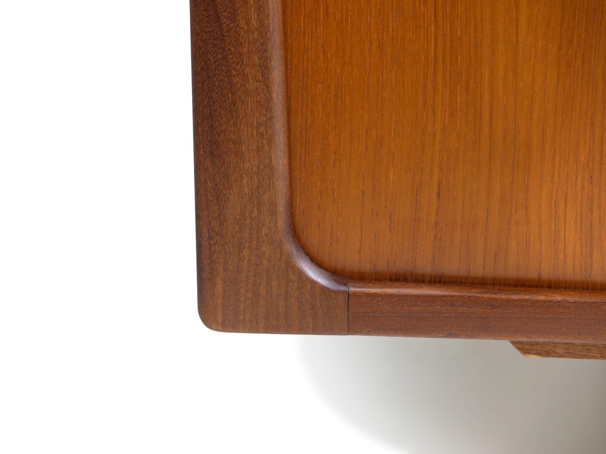 Danish Mid-century Scandinavian Low Teak Sideboard Media Credenza For Sale