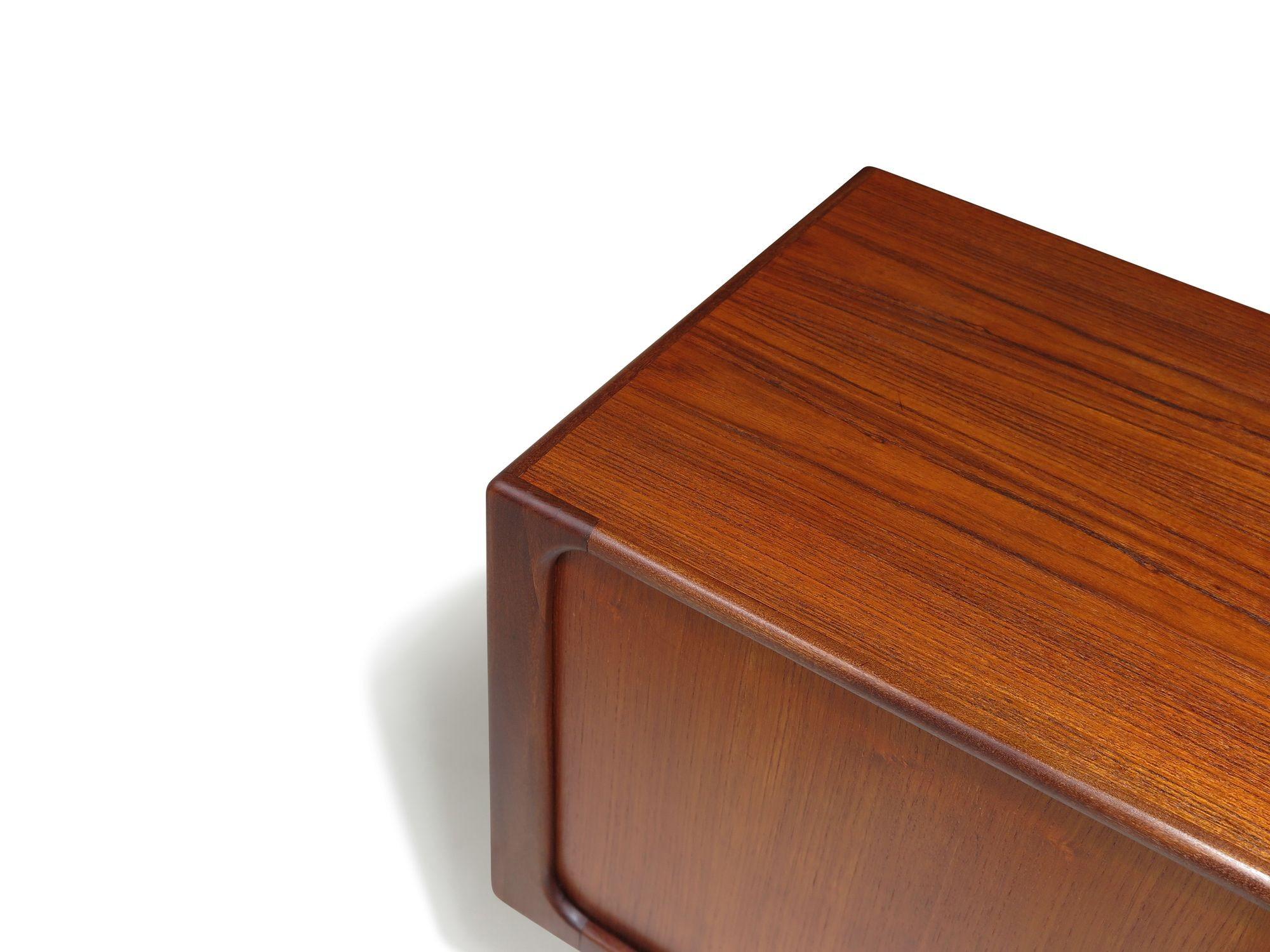 Oiled Mid-century Scandinavian Low Teak Sideboard Media Credenza For Sale