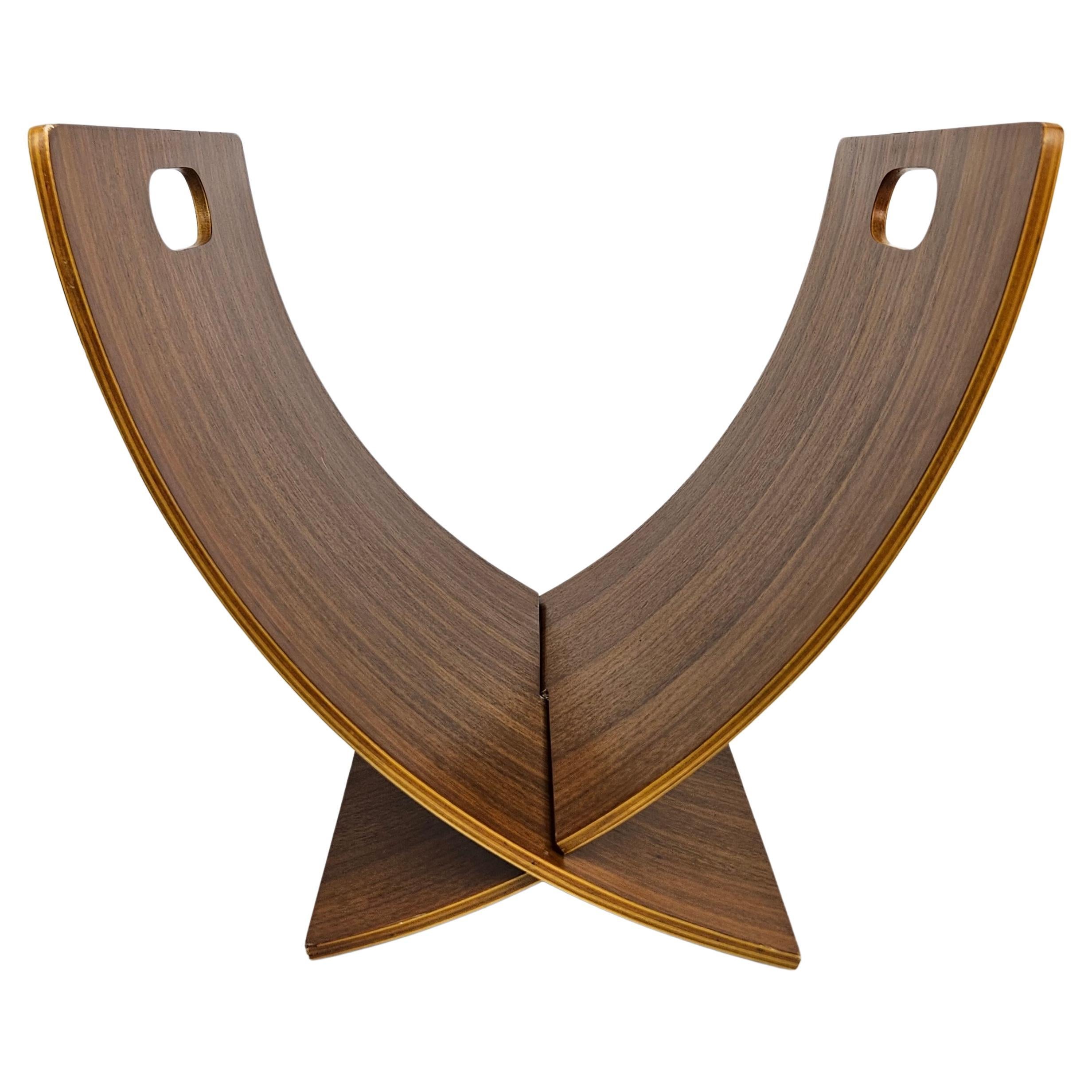 Portariviste scandinavo di metà secolo in compensato impiallacciato di teak, anni '70