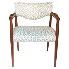 Mid-Century Scandinavian Mahogany Geometric Armchair, Denmark, 1950