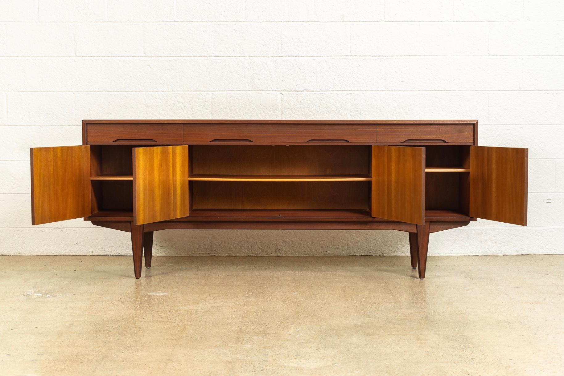 Midcentury Scandinavian Modern Alf Aarseth for Walnut Wood Sideboard Credenza In Good Condition For Sale In Detroit, MI