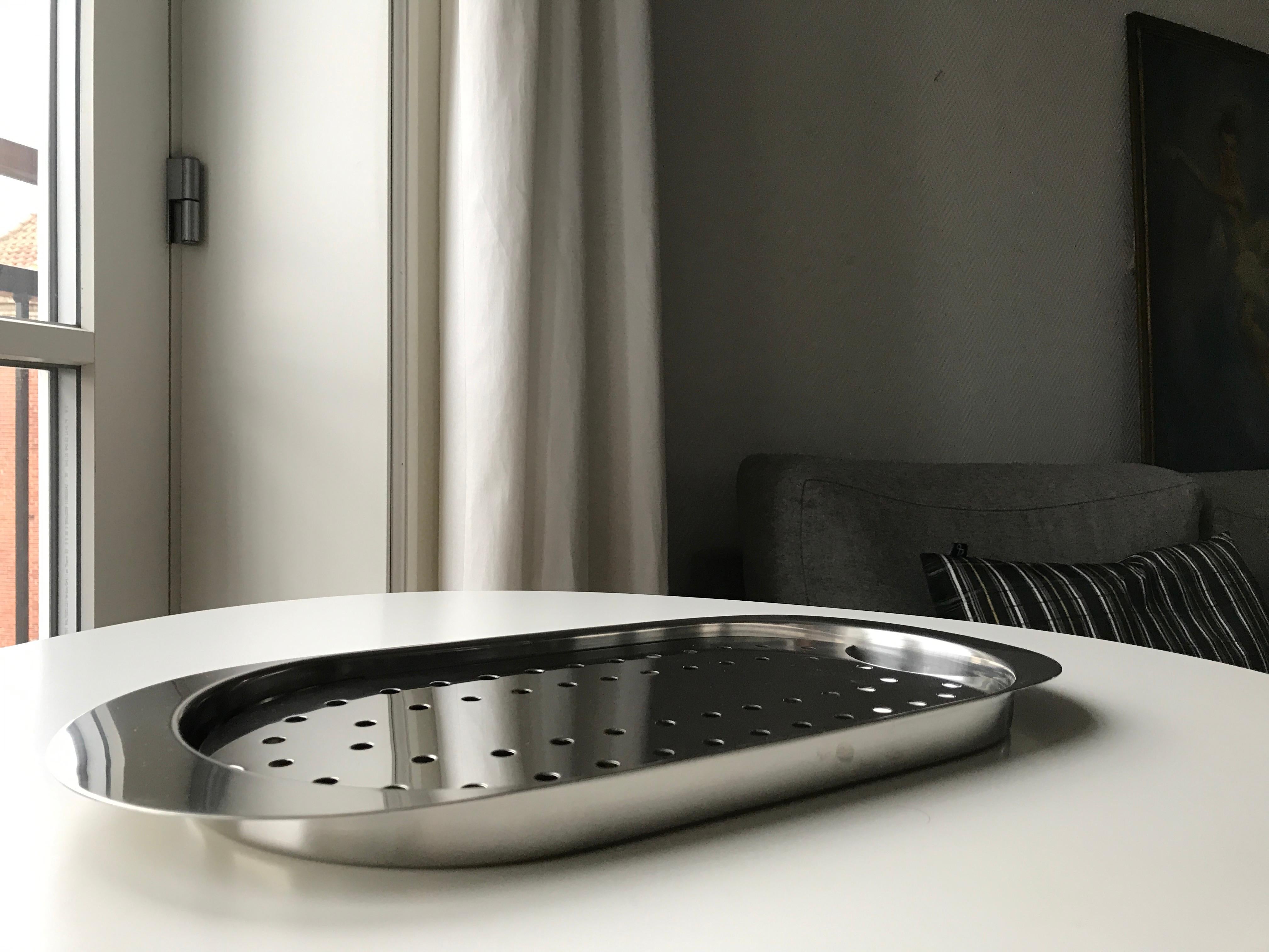 Stainless Steel Mid-Century Scandinavian Modern Arne Jacobsen Cylinda Line Stelton Tray