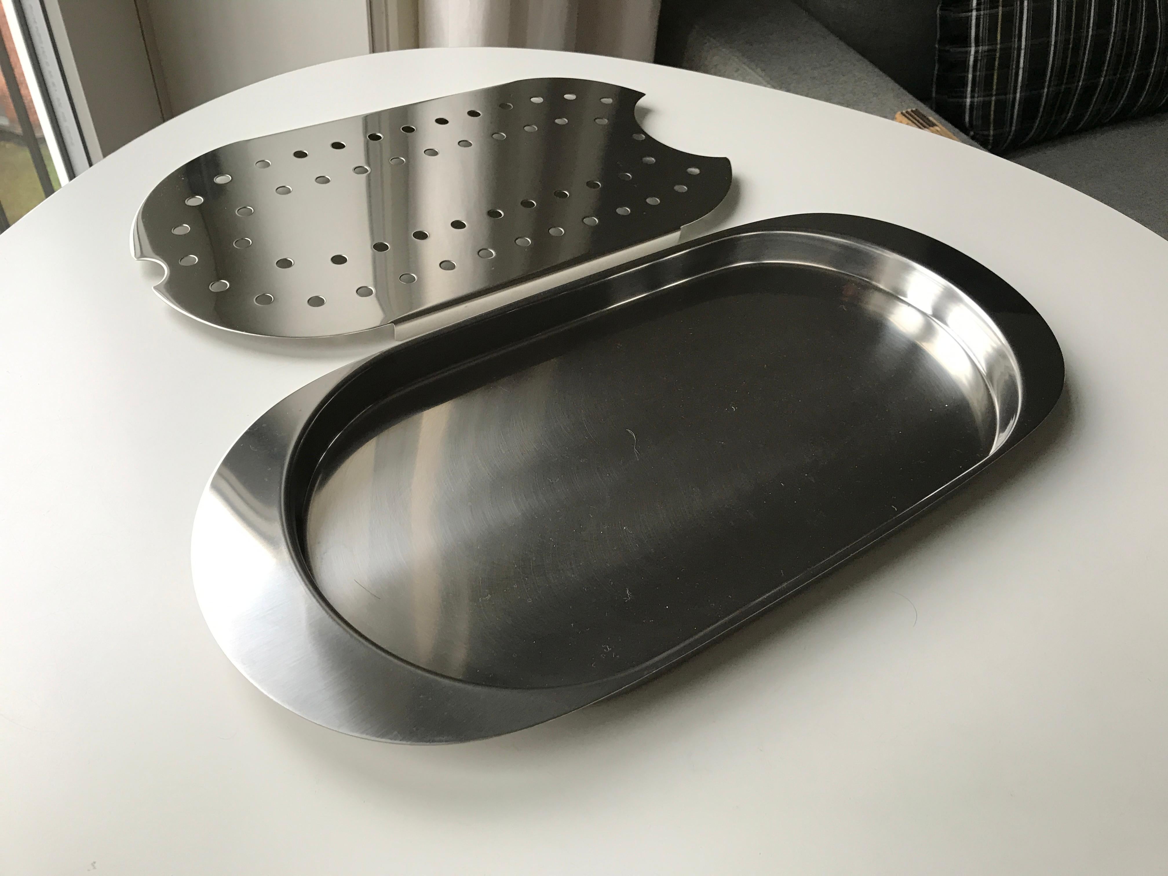 Mid-Century Scandinavian Modern Arne Jacobsen Cylinda Line Stelton Tray 1