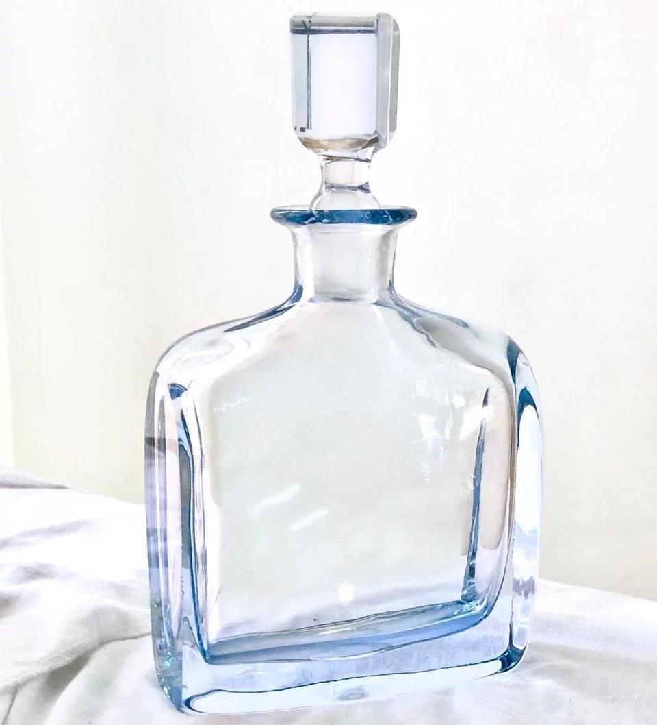 Mid-Century Modern Mid-Century Scandinavian Modern Art Glass, Strombergshyttan Bottle & Stopper