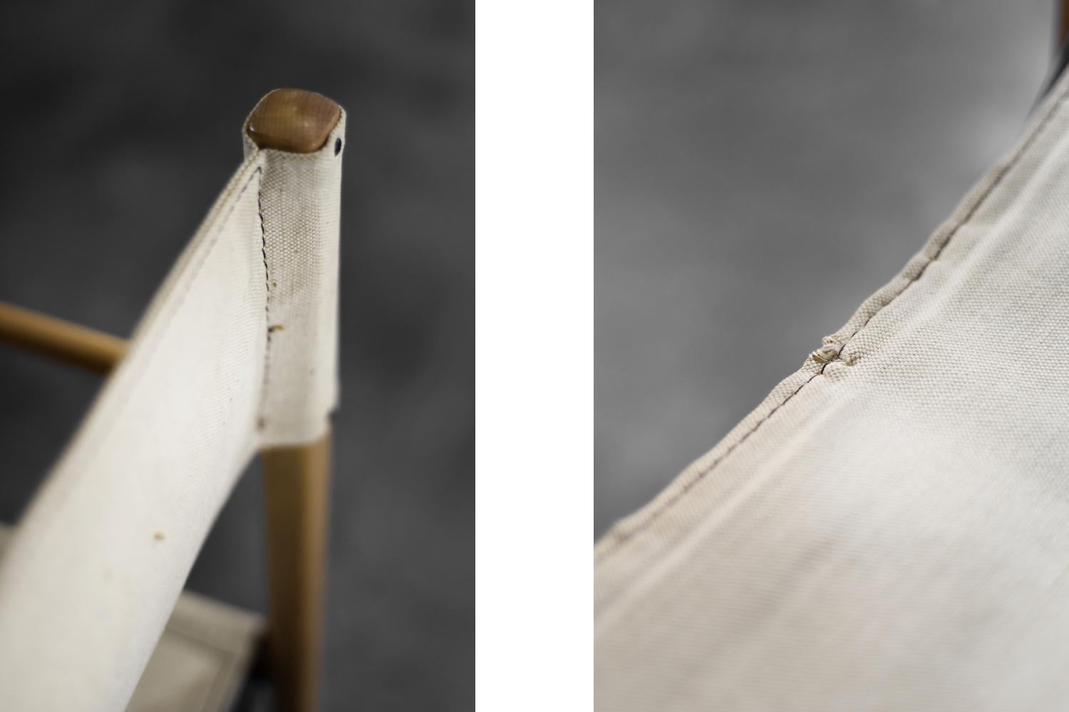 Sillas de director Safari de haya y lona, modernas escandinavas de mediados de siglo, años 60 en venta 6