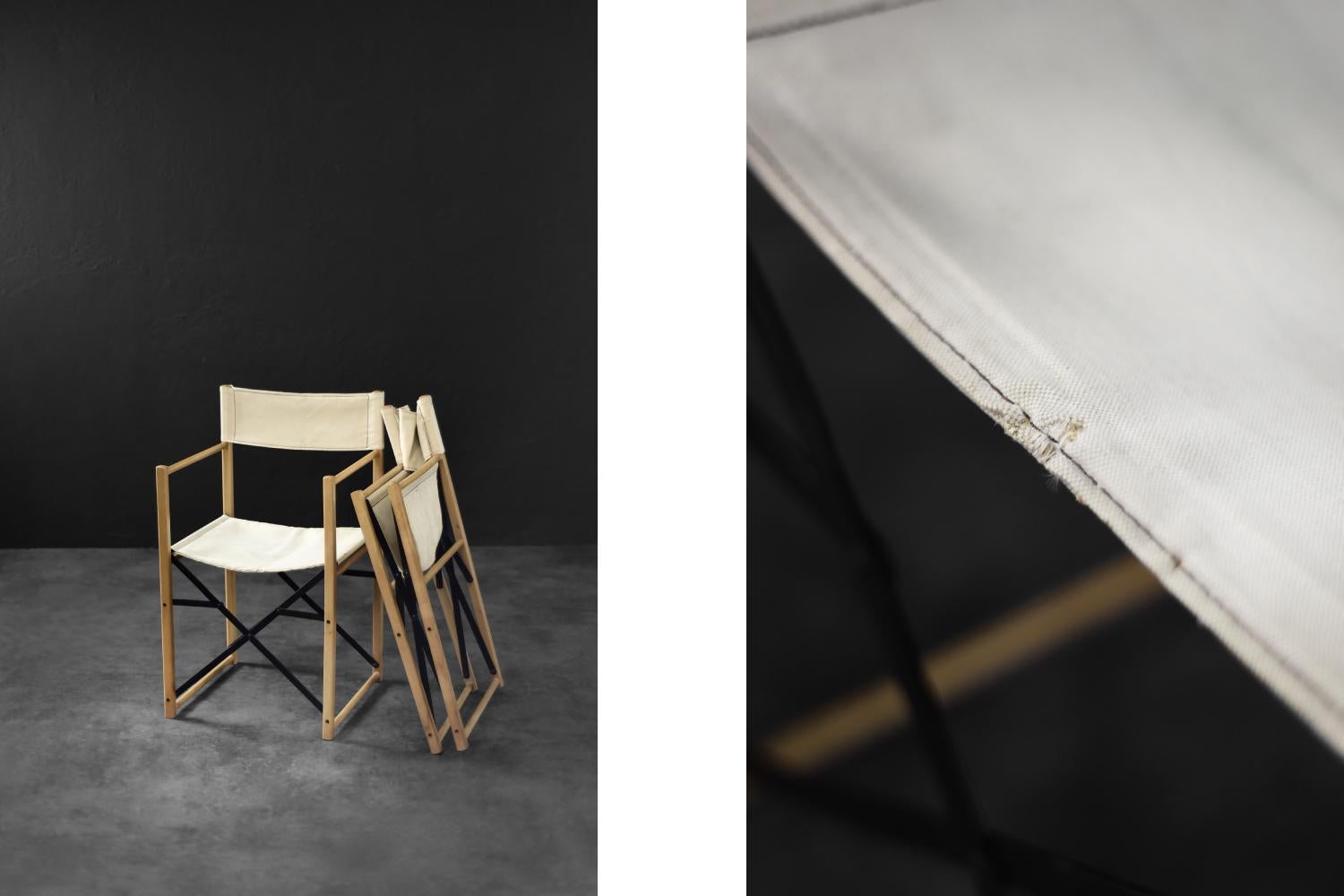 Sillas de director Safari de haya y lona, modernas escandinavas de mediados de siglo, años 60 mediados del siglo XX en venta