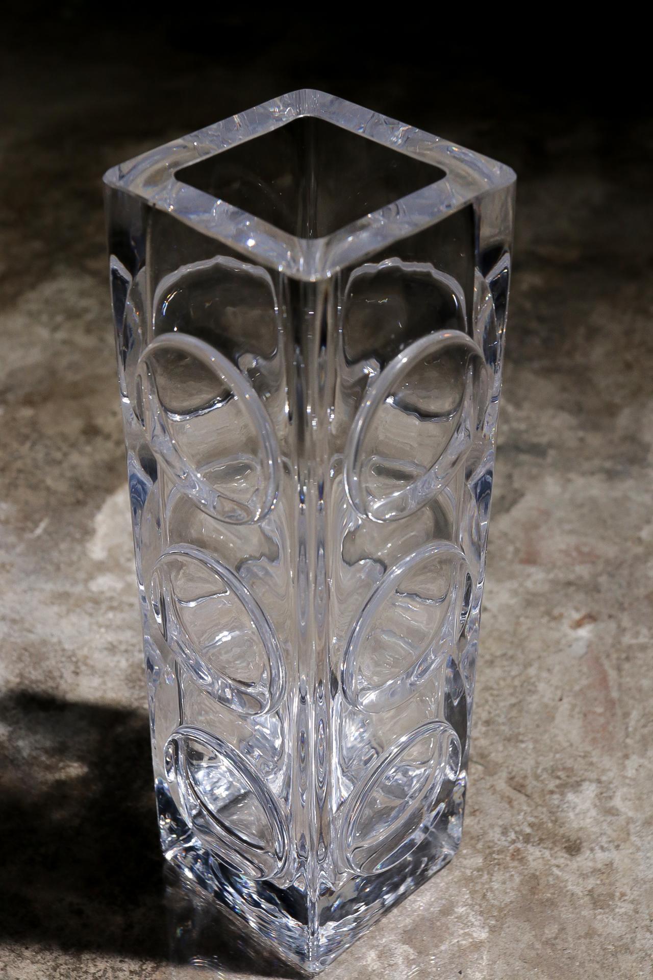 Midcentury Scandinavian Modern Bengt Edenfalk Skruf Crystal Vase, circa 1970 In Good Condition In Boven Leeuwen, NL