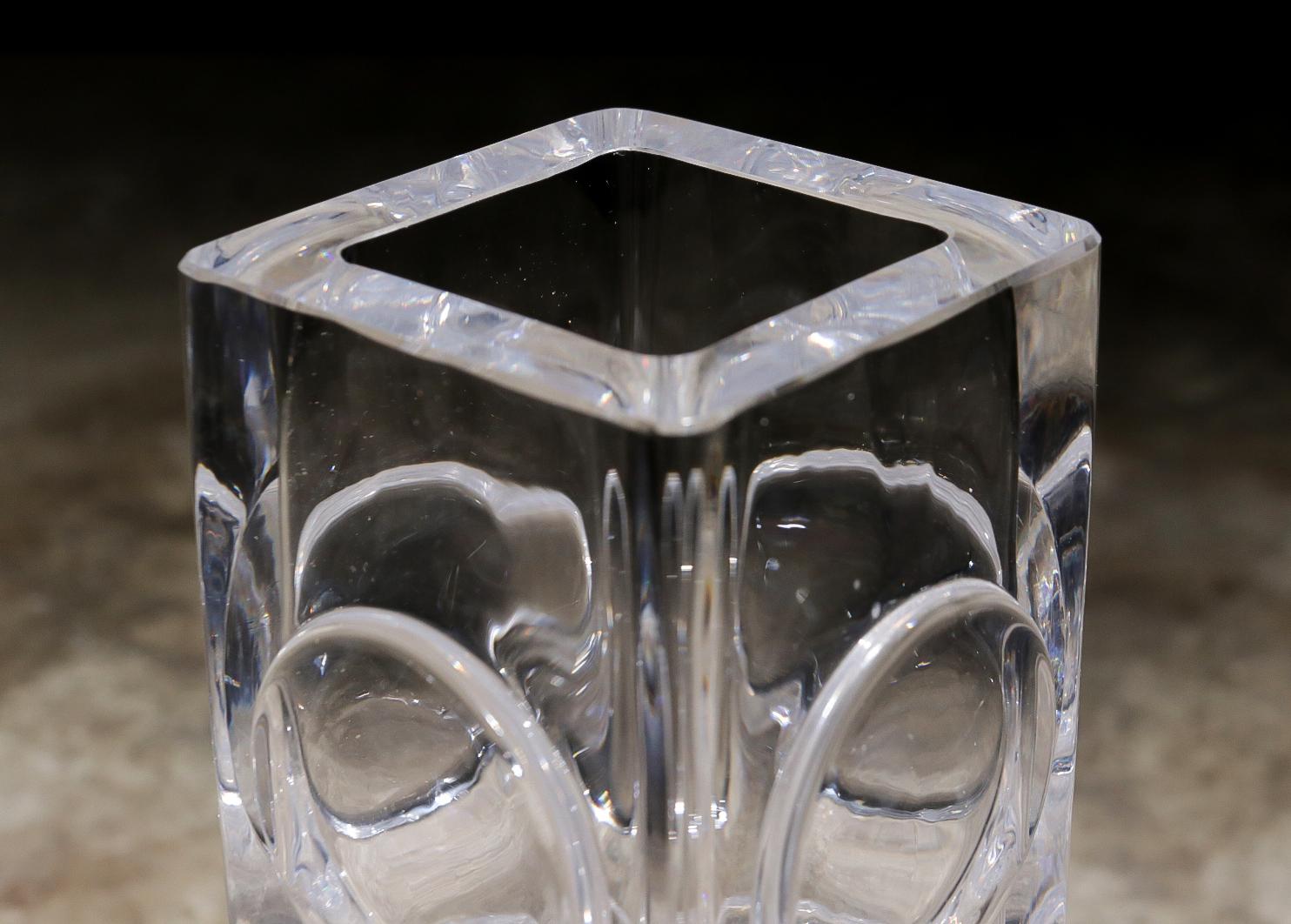 Late 20th Century Midcentury Scandinavian Modern Bengt Edenfalk Skruf Crystal Vase, circa 1970