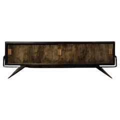 Retro Mid-Century Scandinavian Modern Birch Sideboard with a Futuristic Base, 1960s