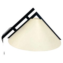 Mid century Scandinavian modern black floor lamp with cone shade by Domus