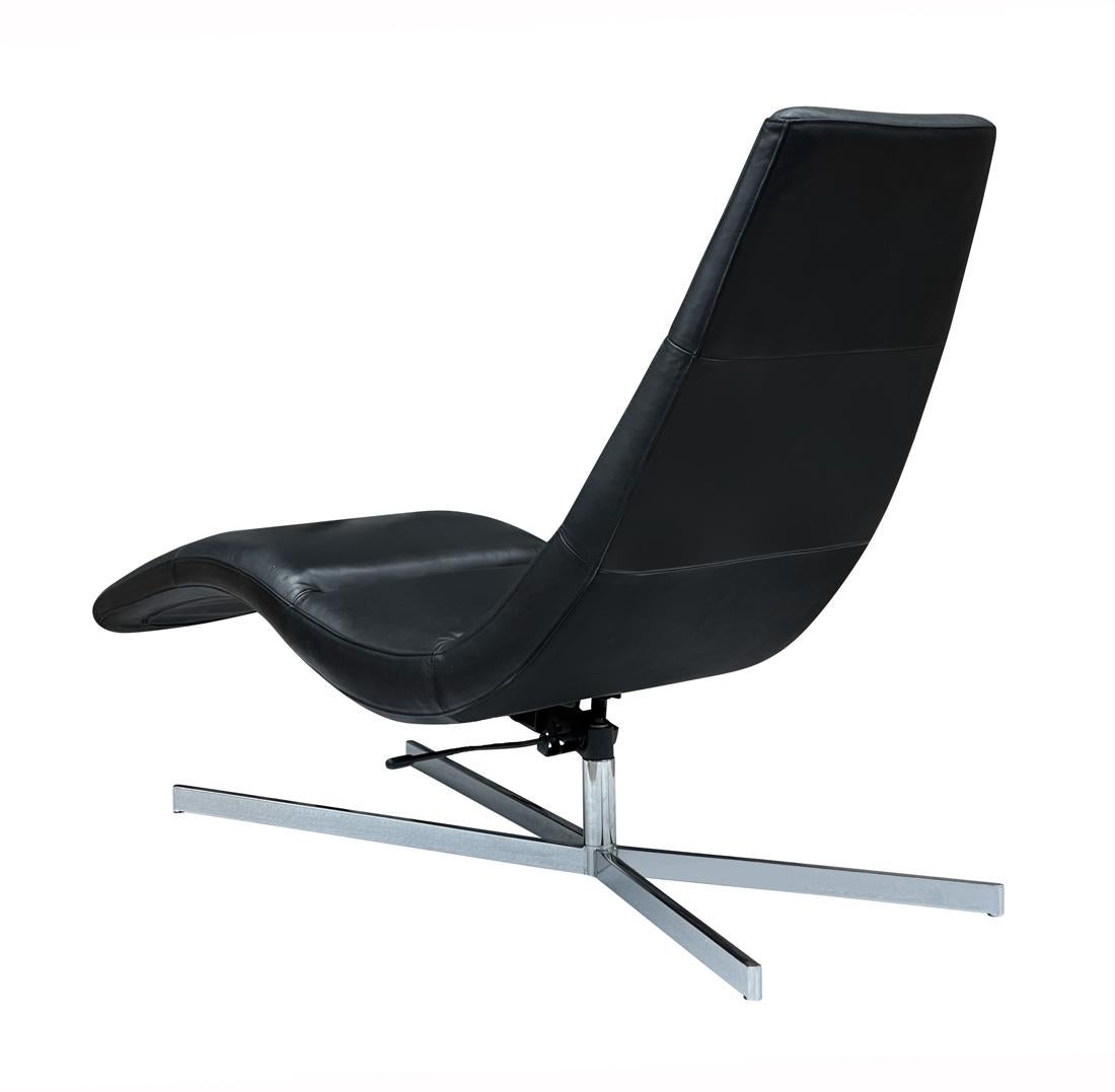 modern black leather chair