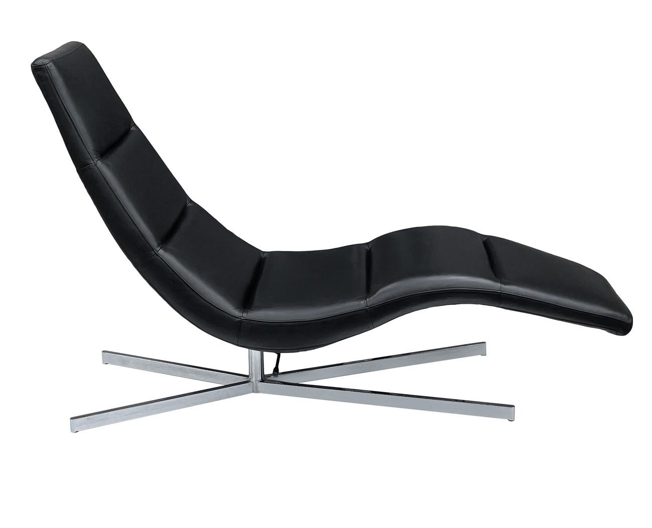 modern leather chaise