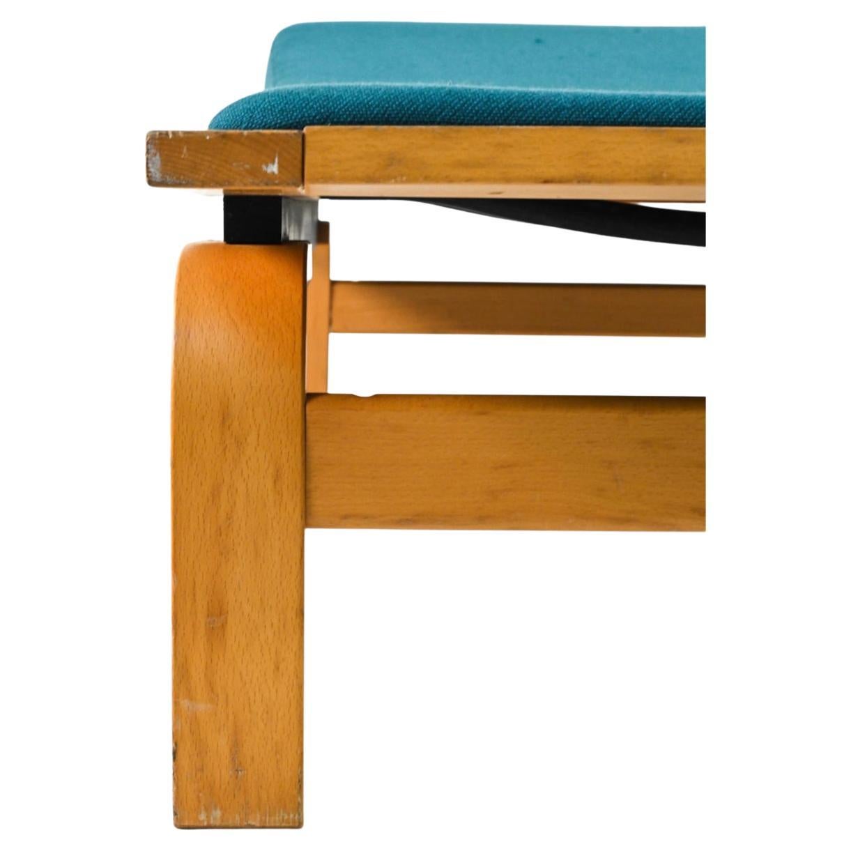 Travail du bois Méridienne scandinave moderne du milieu du siècle en bois courbé blond style Alvar Aalto