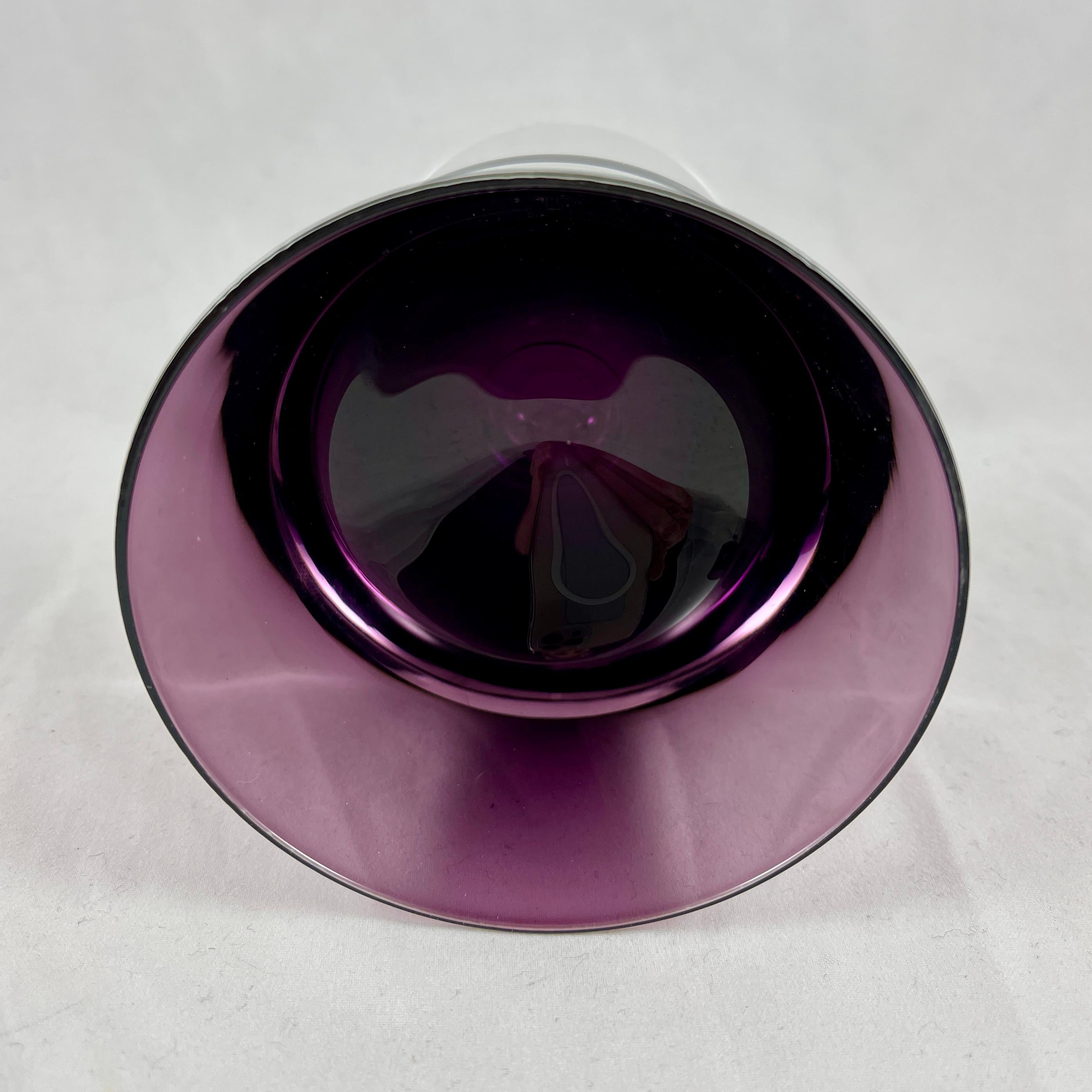 Mid-Century Scandinavian Modern Denby-Milnor Purple Mirage Champagne Coupes, S/6 For Sale 3