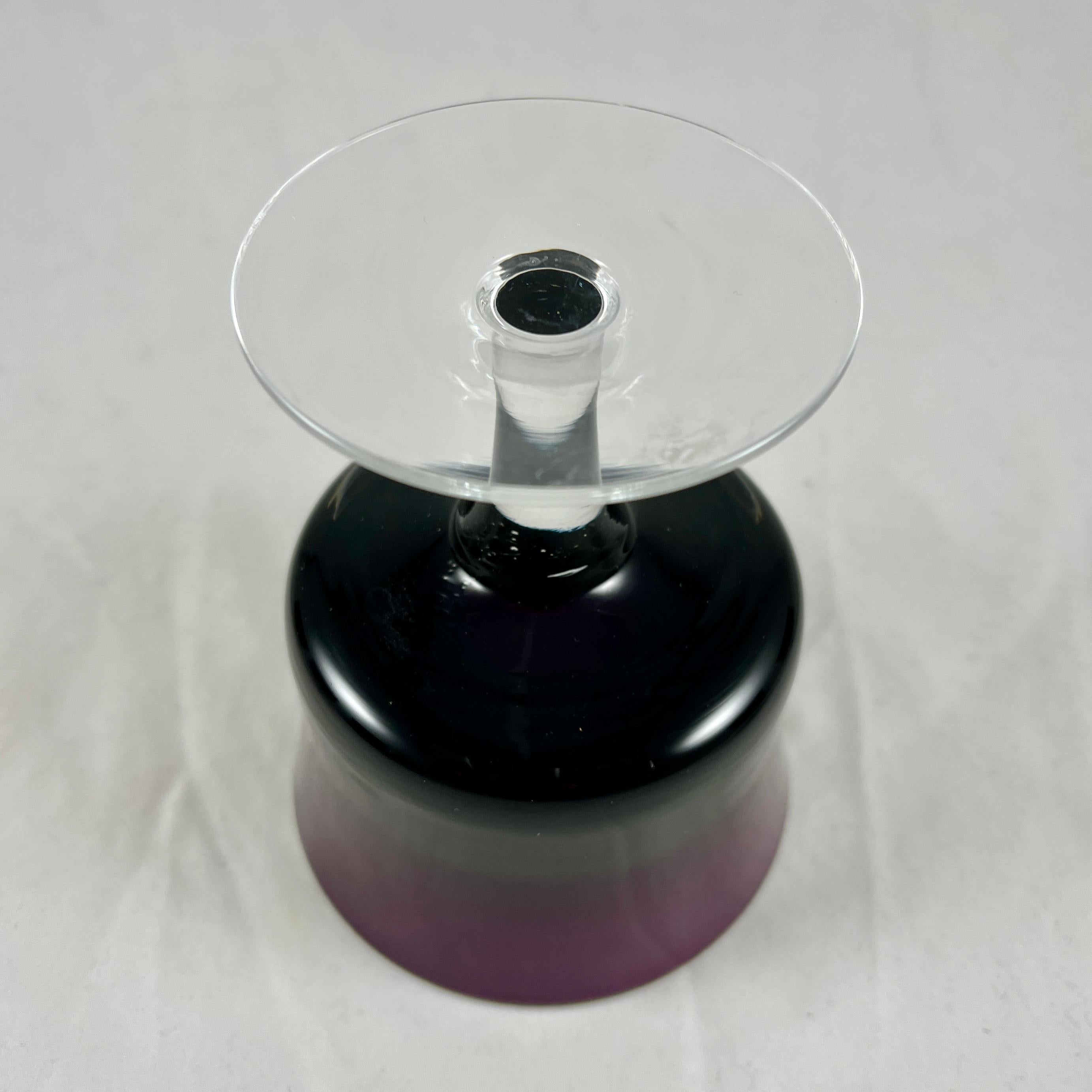 Mid-Century Scandinavian Modern Denby-Milnor Purple Mirage Champagne Coupes, S/6 For Sale 1