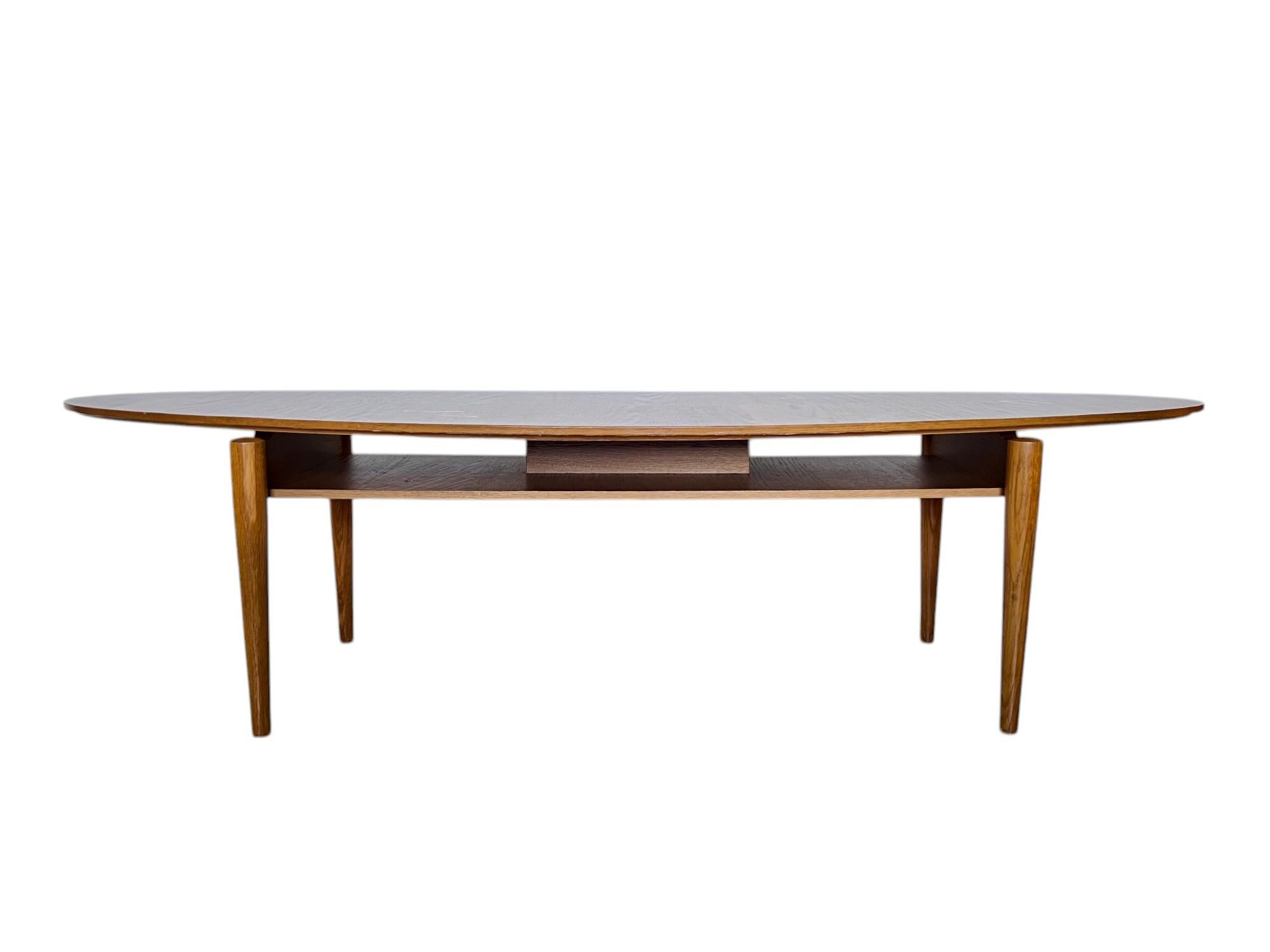Scandinavian Modern Mid-Century Modern Floating Surfboard Coffee Table, 1990s For Sale