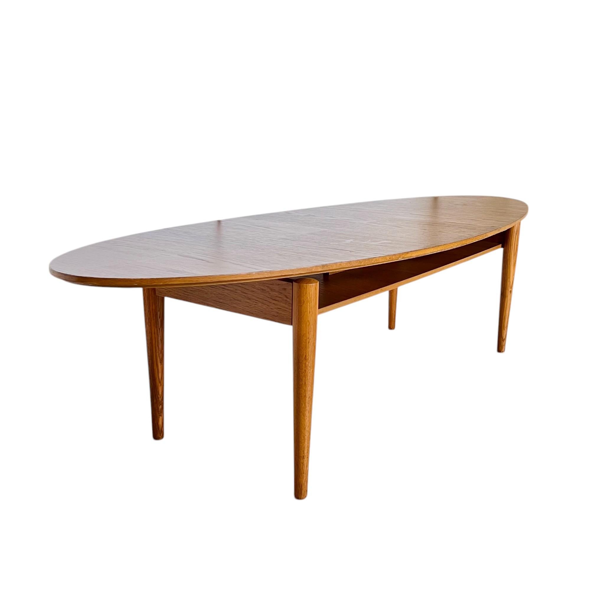 Swedish Mid-Century Modern Floating Surfboard Coffee Table, 1990s For Sale
