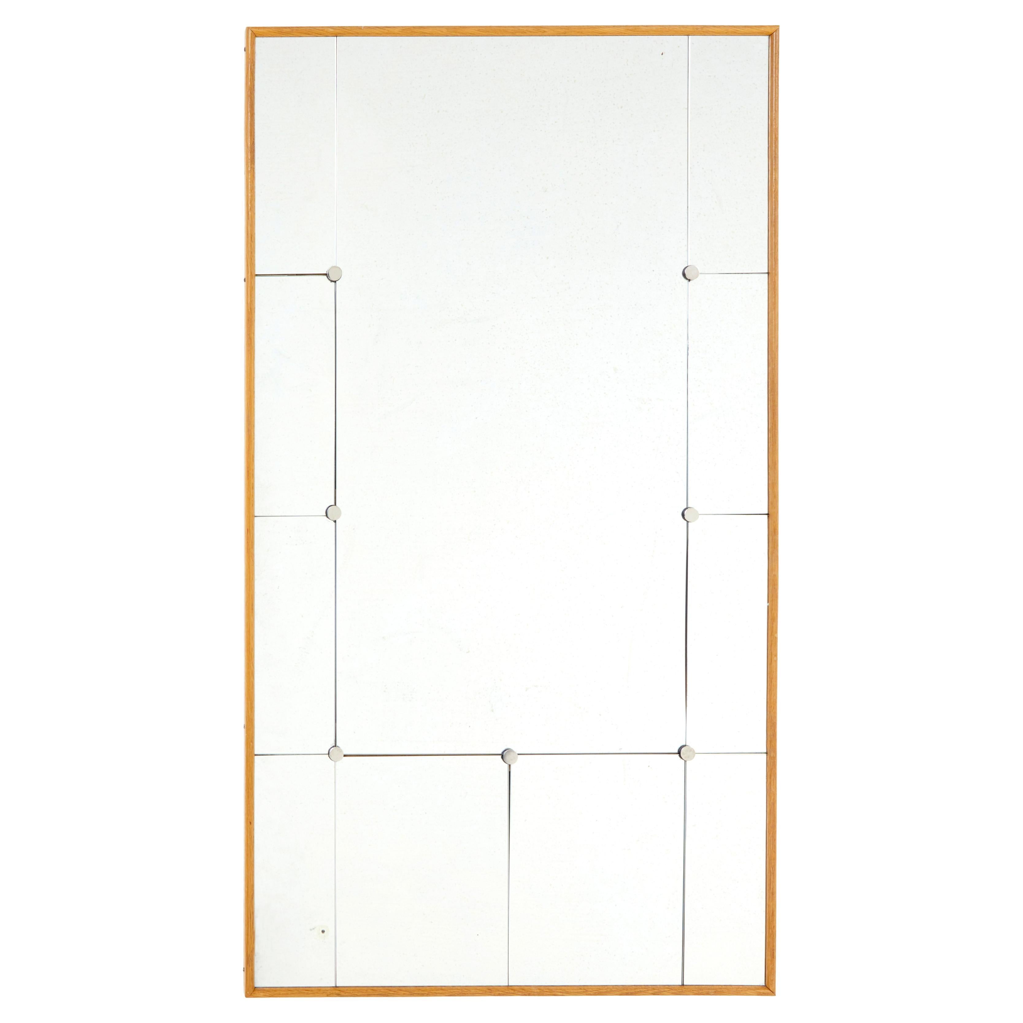 Mid century Scandinavian modern harlequin mirror