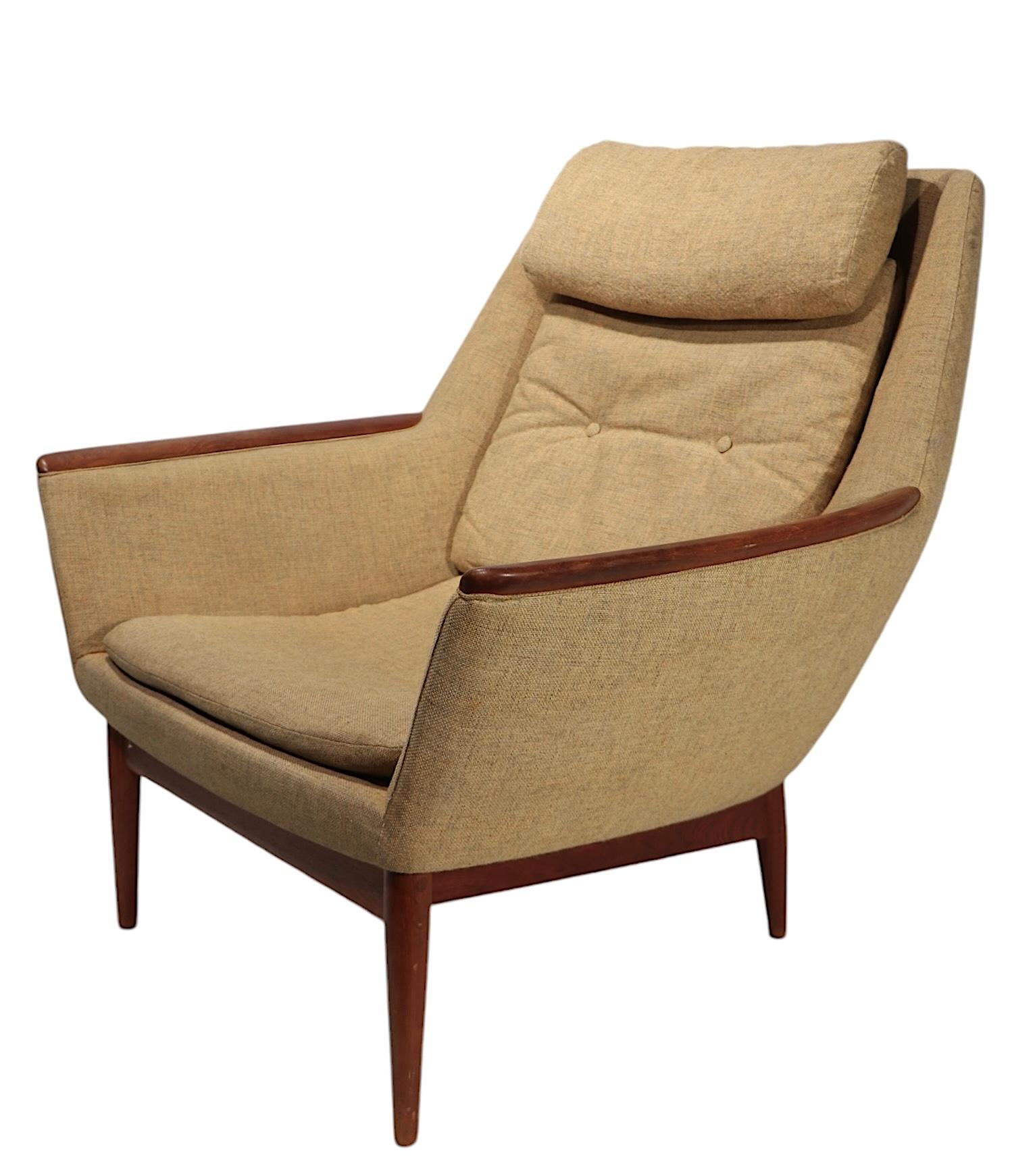 Mid Century Scandinavian Modern  Hjelle Hielle Lounge Chair Made in Norway 7