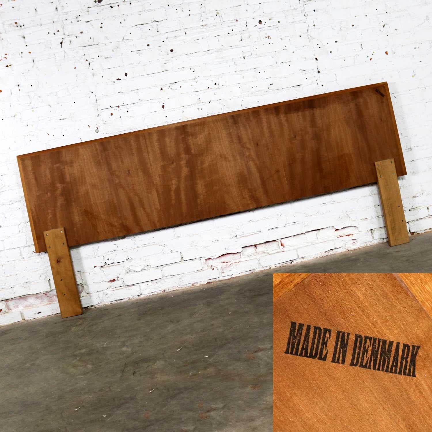 Midcentury Scandinavian Modern King Size Headboard in Teak 6