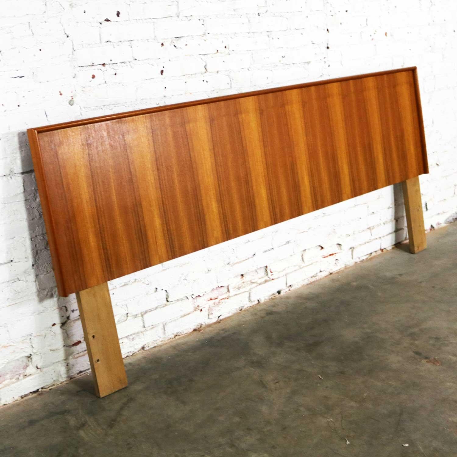 Midcentury Scandinavian Modern King Size Headboard in Teak 1