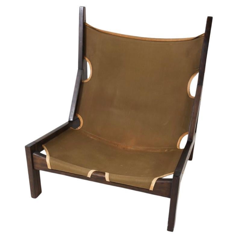 Mid century Scandinavian Modern Leather lounge chair by Torbjørn Afdal Bon état - En vente à Brooklyn, NY