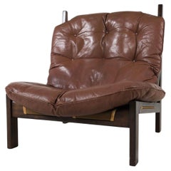 Mid century Scandinavian Modern Leather lounge chair by Torbjørn Afdal