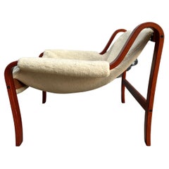 Chaise Longue Sherpa en Bois Bentwood de Style Scandinave Moderne Milieu de Siècle