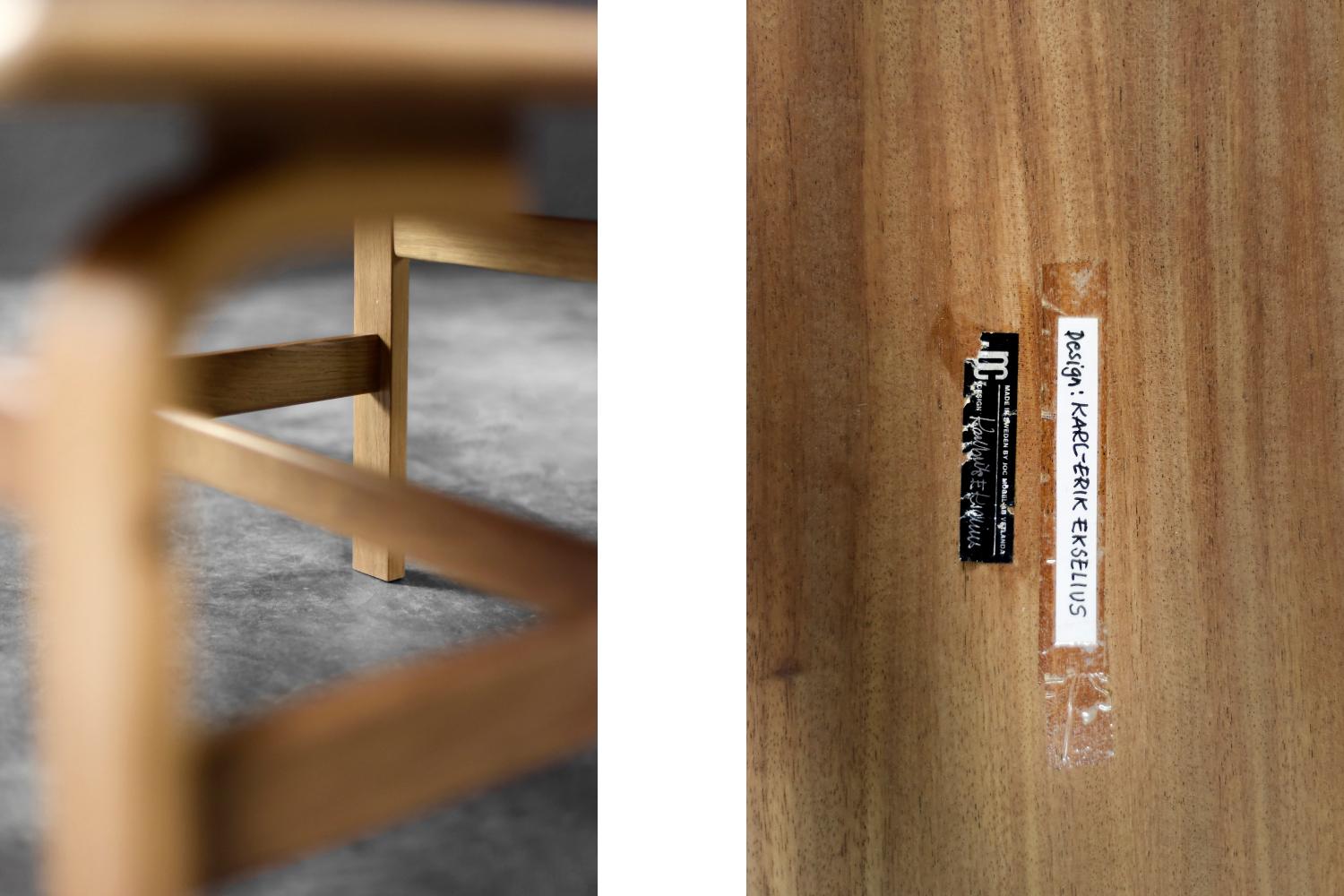 Mid-Century Scandinavian Modern Low Brown Oak Coffee Table by Karl-Erik Ekselius For Sale 8