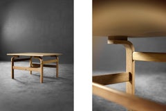 Mid-Century Scandinavian Modern Low Brown Oak Coffee Table by Karl-Erik Ekselius