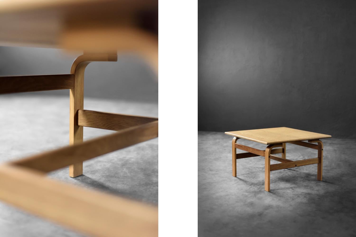 Swedish Mid-Century Scandinavian Modern Low Brown Oak Coffee Table by Karl-Erik Ekselius For Sale