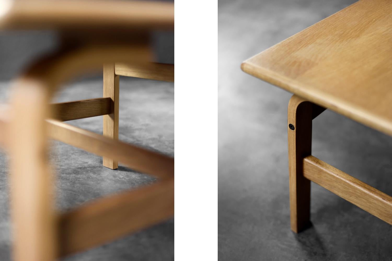 Mid-Century Scandinavian Modern Low Brown Oak Coffee Table by Karl-Erik Ekselius For Sale 2