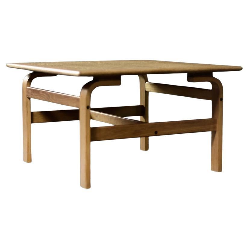 Mid-Century Scandinavian Modern Low Brown Oak Coffee Table by Karl-Erik Ekselius For Sale