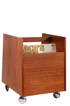 Mid Century Scandinavian Modern Magazine Record Album Storage Bin by Bruksbo