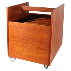 Mid Century Scandinavian Modern Magazine Record Album Storage Bin by Bruksbo